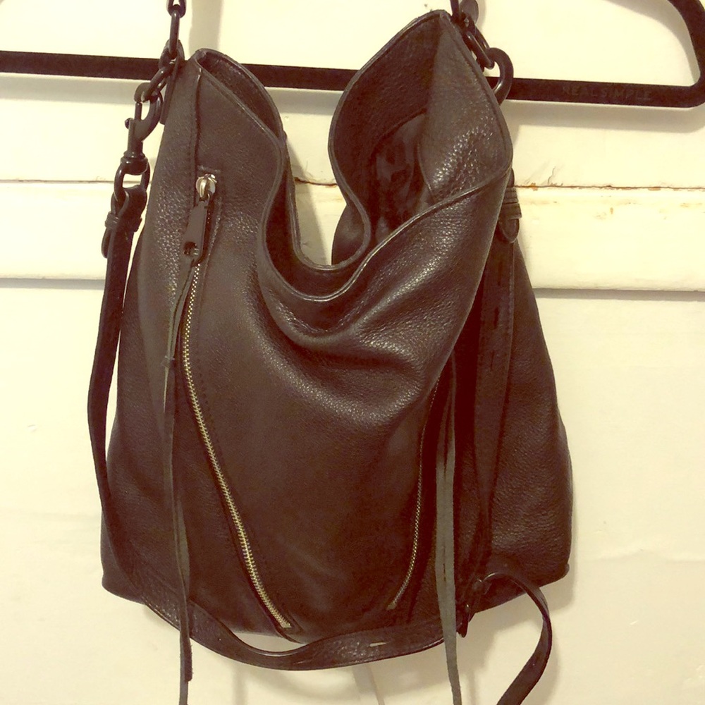 Rebecca Minkoff black hobo bag with long strap